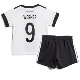 Virallinen pelipaita Saksa Timo Werner 9 Koti World Cup 2022 Lyhythihainen - Lasten ( + Lyhyet housut )